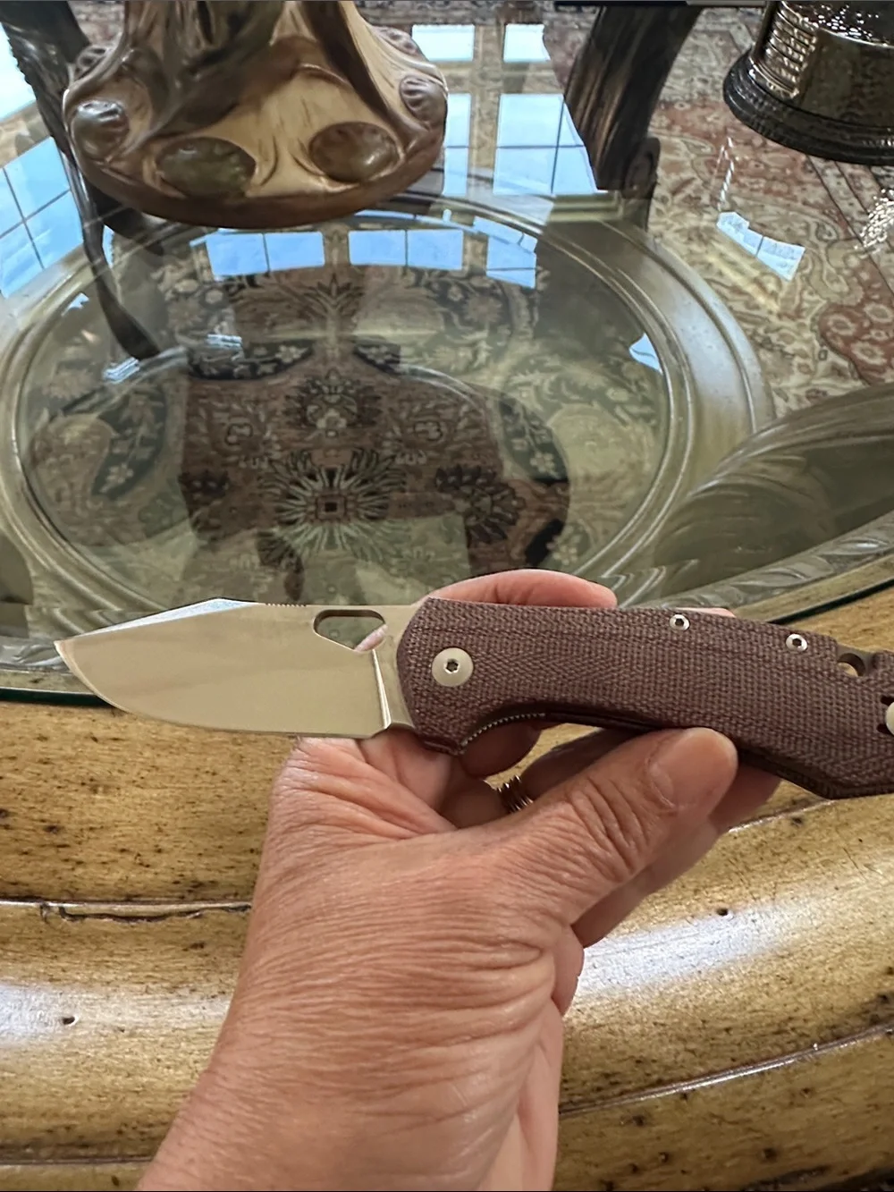 GiantMouse ACE Atelier Red Canvas Folding Knife